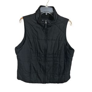Althletic Works Woman Women’s Size 1X Black Quilted Zip Up Vest Pockets
